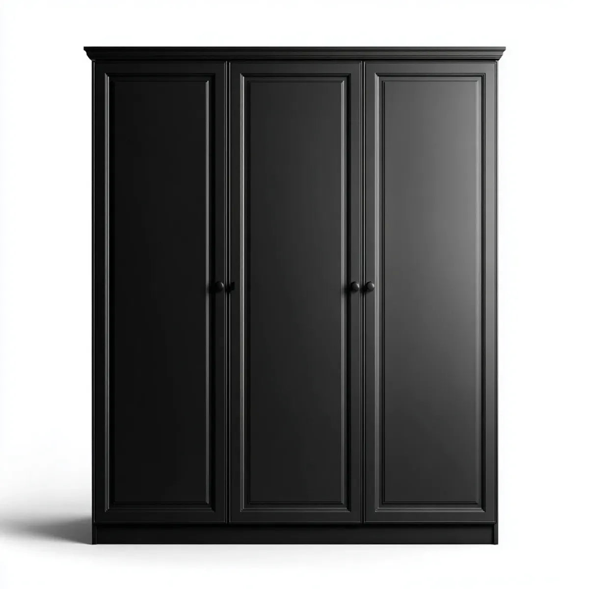 Armoire de chambre 3 portes noire 180 x 60 x 220 cm en MDF mélaminé rectangulaire