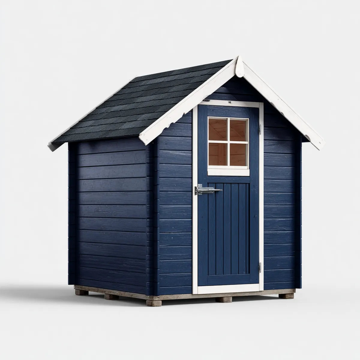 Abri de jardin de rangement bleu en bois massif 180 x 120 x 190 cm avec toit à deux pans