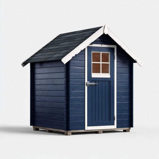 Abri de jardin de rangement bleu en bois massif 180 x 120 x 190 cm avec toit à deux pans
