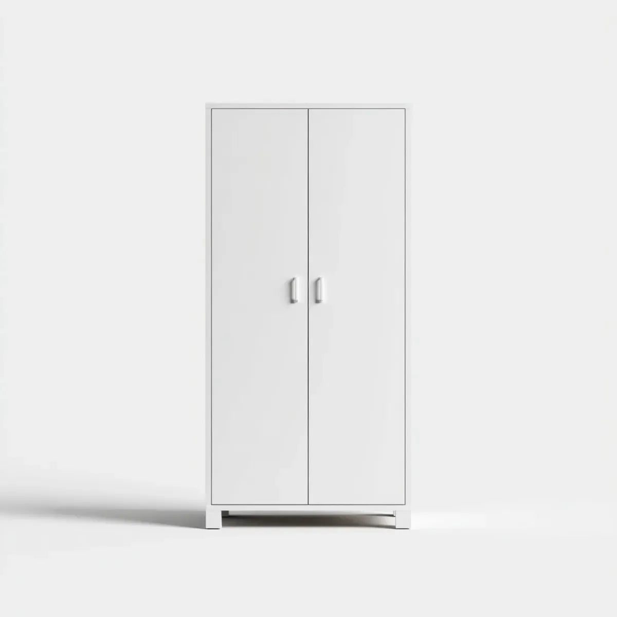 Armoire de chambre 2 portes blanche rectangulaire 80 x 52 x 180 cm en panneaux de particules mélaminés